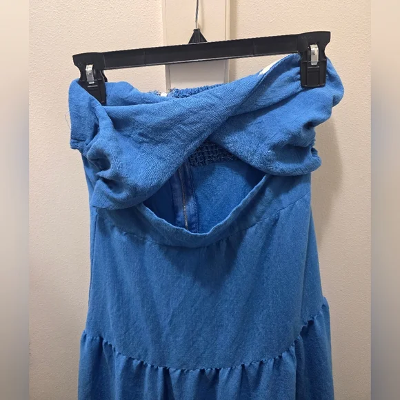 Princess Polly Blue Strapless Tiered Maxi Dress - Picture 3 of 12